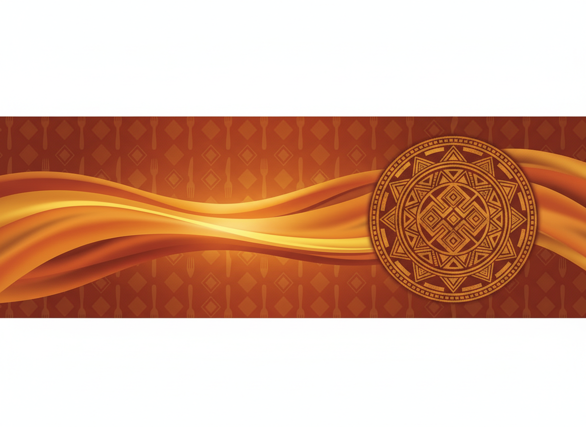 Professional header image for a Testimonials page, warm earth tones with African design elements, suitable for a cookbook website